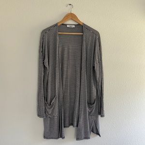 Size S Carly Jean Los Angeles Navy/White Stripe Kimono/Cardigan